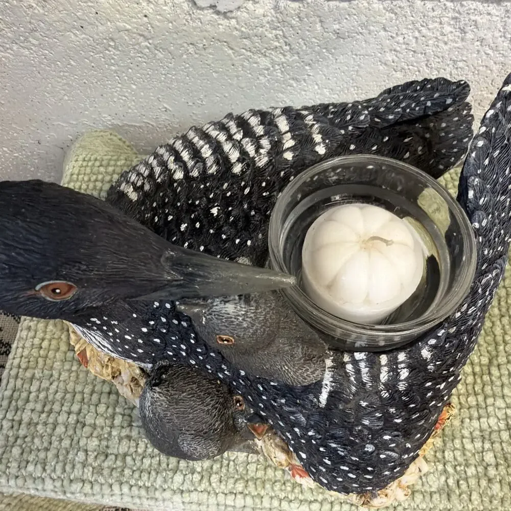 Collectibles by Innovation Gardenscapes Loon And Babies Candleholder Ducks Birds
